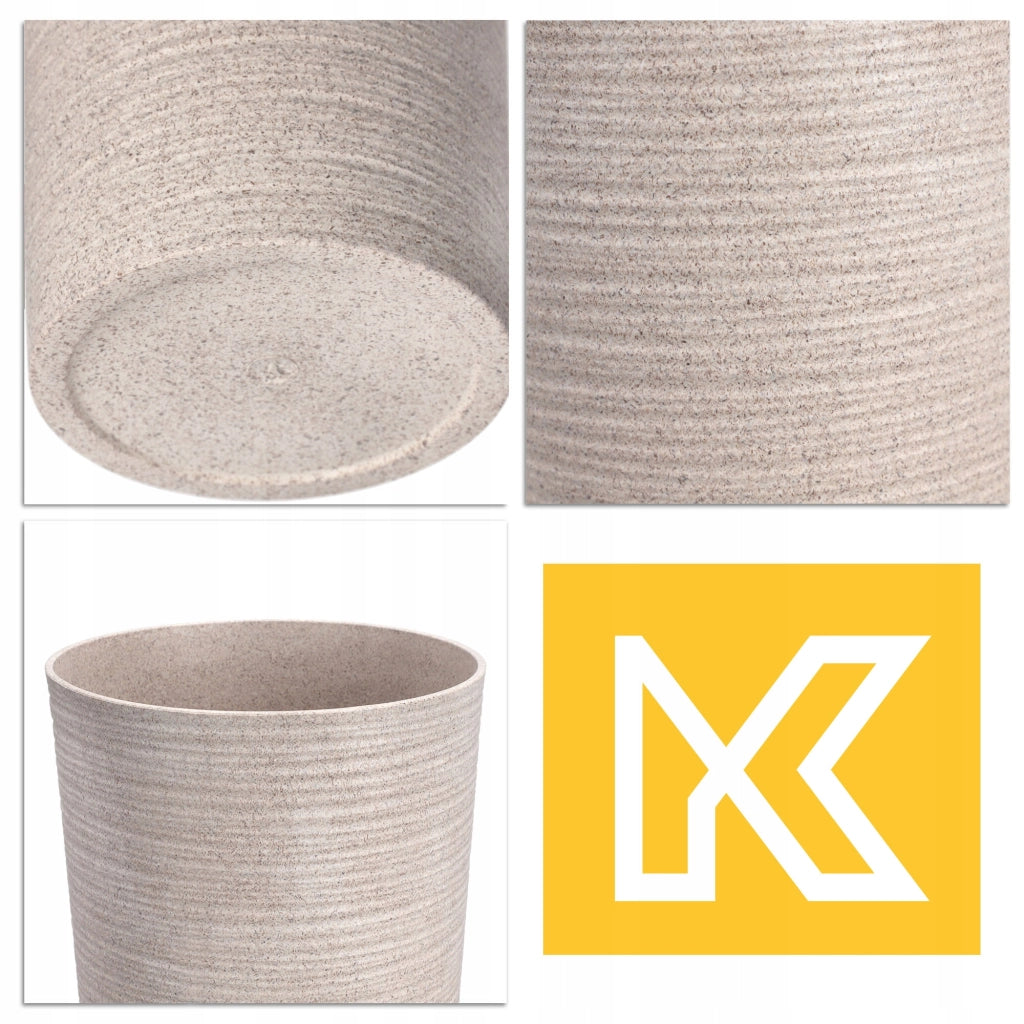 Set di 3 vasi da fiori KADAX, vasi da giardino + inserti, alti e grandi, beige, 37+47+57 cm