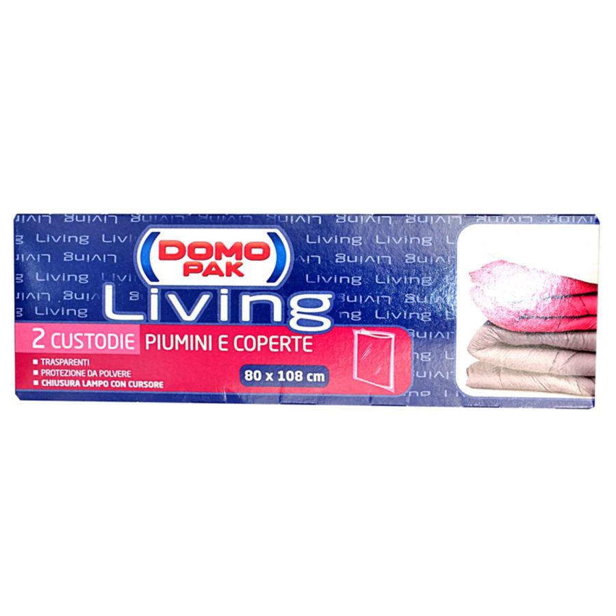 CUSTODIE PER PIUMINI COPERTE 2 PEZZI 80X108 CM DOMOPAK LIVING
