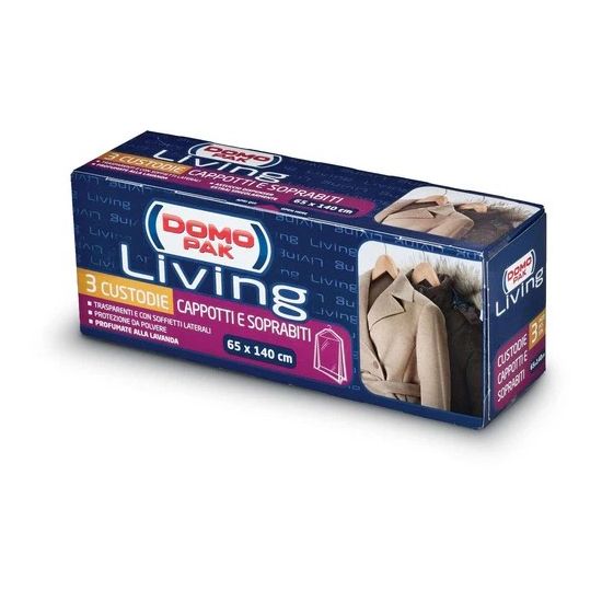 CUSTODIE PER CAPPOTTI E SOPRABITI 3 PEZZI 65X140 CM DOMOPACK LIVING