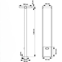 PALO A RICARICA SOLARE DA ESTERNO CON SENSORE DI MOVIMENTO POPA BENEITO