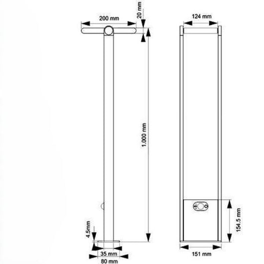 PALO A RICARICA SOLARE DA ESTERNO CON SENSORE DI MOVIMENTO POPA BENEITO