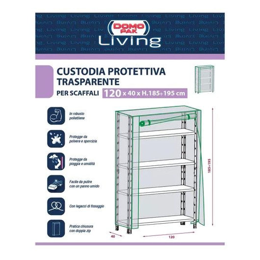 CUSTODIA PROTETTIVA TRASPARENTE COPRISCAFFALE  DOMOPACK LIVING