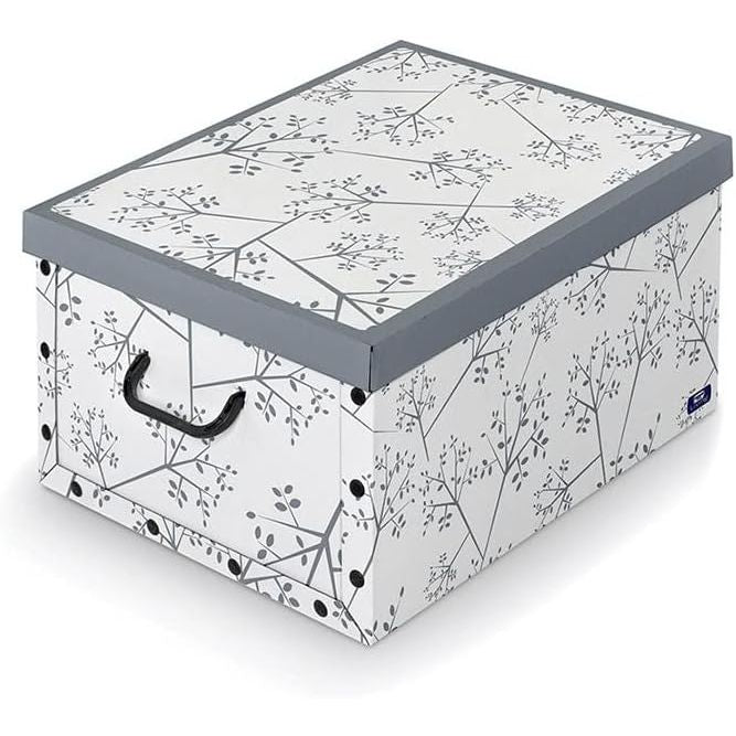 SCATOLA PER ARMADI CON MANIGLIE IN CARTONE  BIANCO/GRIGIO DOMOPACK LIVING