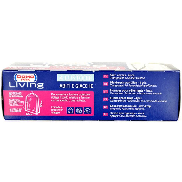 CUSTODIE ABITI E GIACCHE 4 PEZZI PROF. LAVANDA 65X95 CM DOMOPACK LIVING