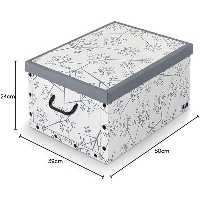 SCATOLA PER ARMADI CON MANIGLIE IN CARTONE  BIANCO/GRIGIO DOMOPACK LIVING
