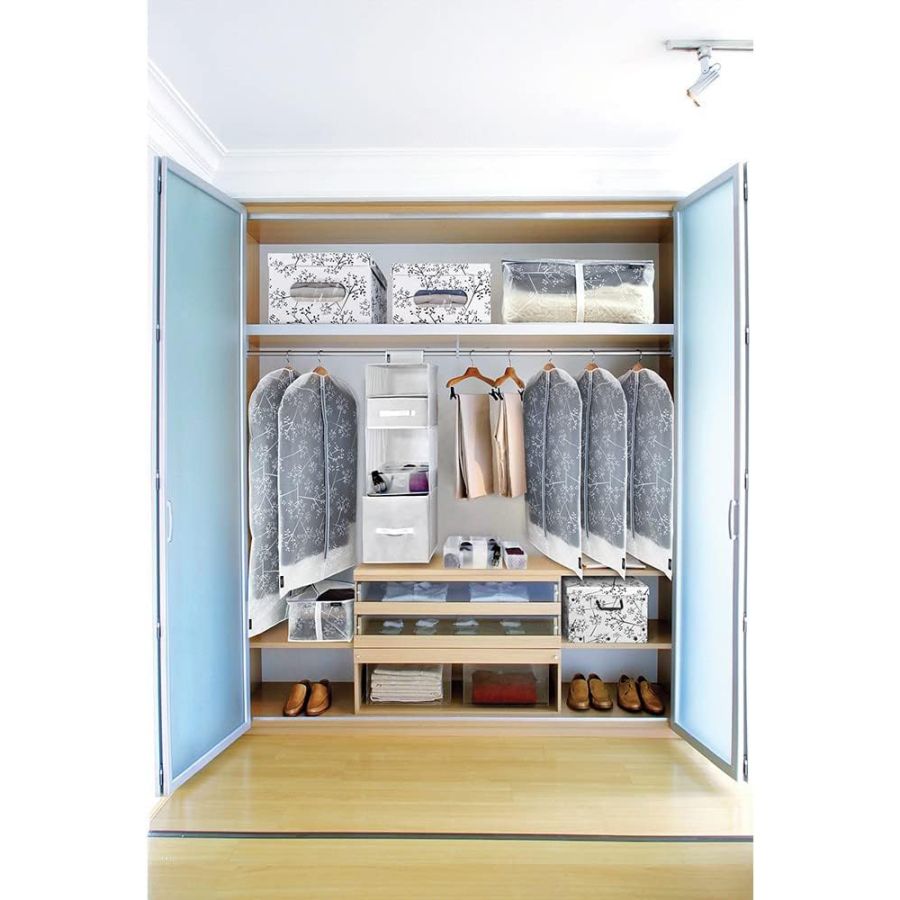 SCATOLA PER ARMADI CON MANIGLIE IN CARTONE  BIANCO/GRIGIO DOMOPACK LIVING