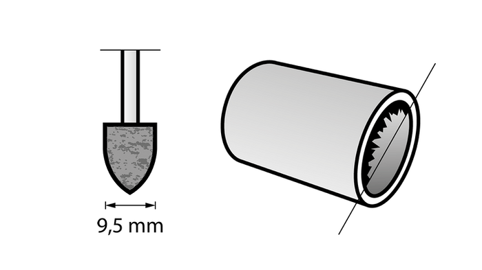 Moletta 952 DREMEL abrasiva all'ossido di alluminio 9,5 mm - 26150952JA