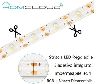 Homcloud Striscia LED 5 Metri Wi-Fi Bianco + Multicolore Intelligente