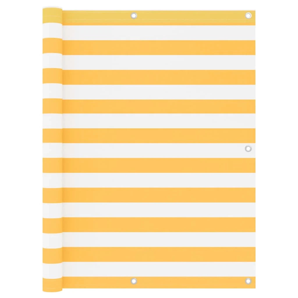 Paravento per balcone frangivista 120 x 400 cm tessuto Oxford bianco e giallo 02_0010075