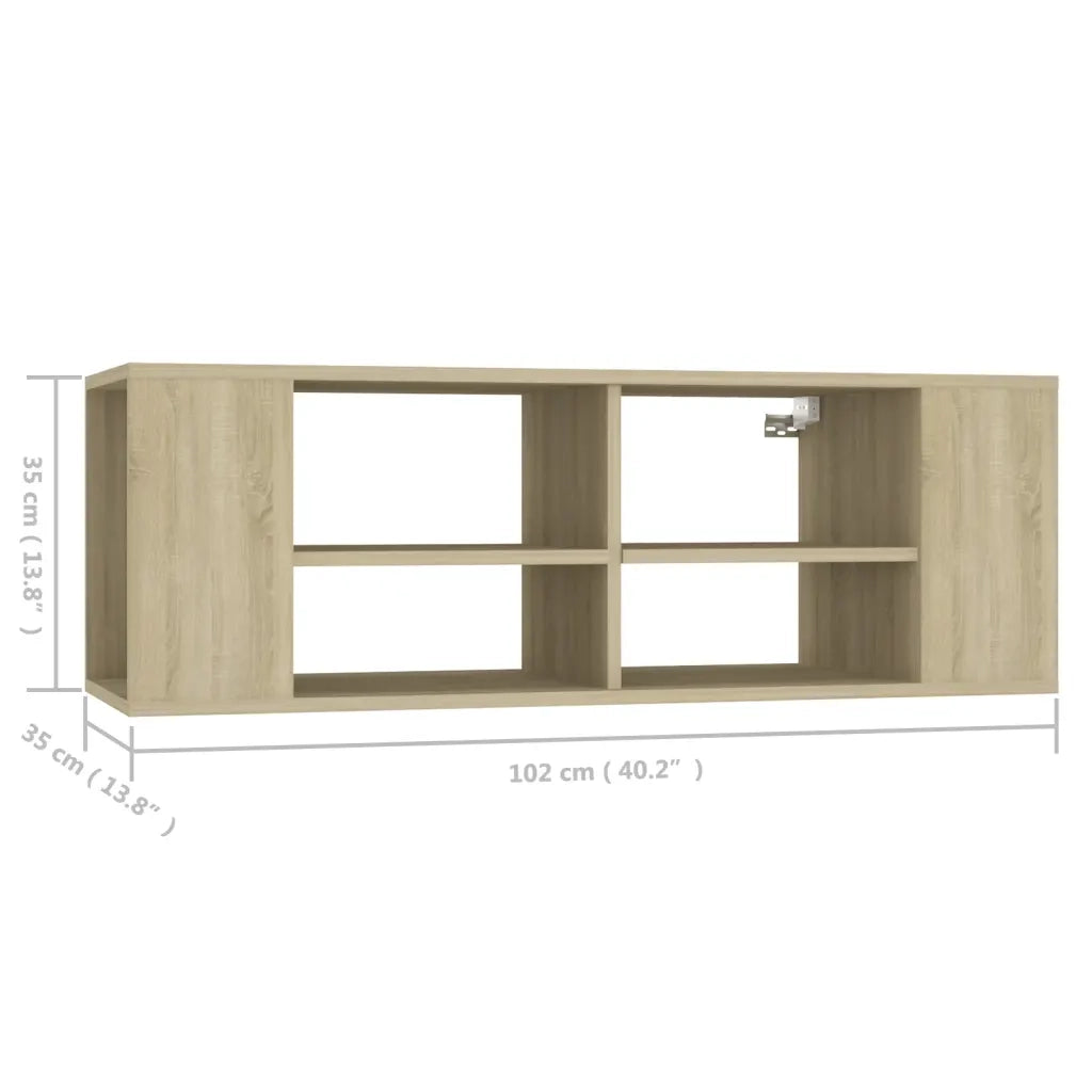 Mobile TV da Parete Rovere Sonoma 102x35x35cm Legno Multistrato 806241