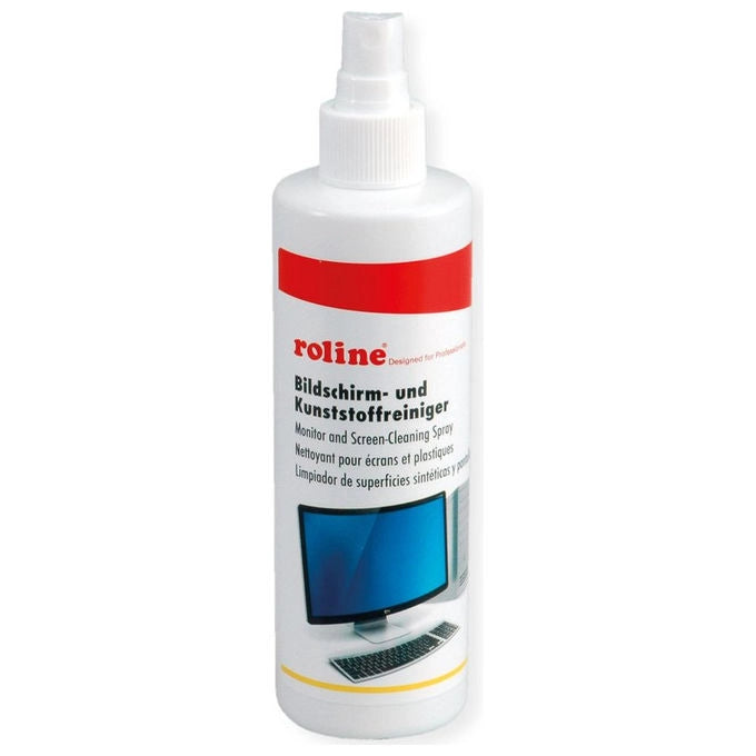 Roline, Detergente per Schermi, Plastica e Metallo, Spray 250 ml, Multicolore