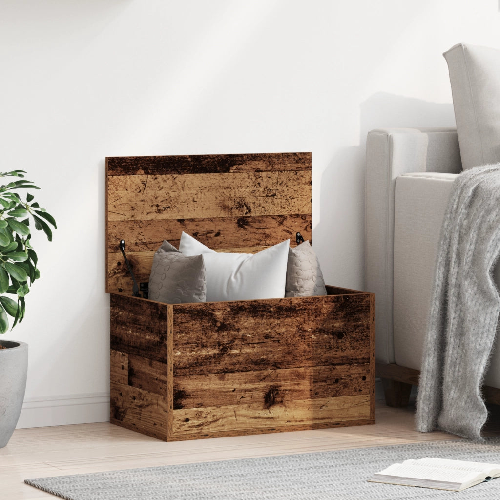 Cassa da Stoccaggio in Legno Vintage 60x35x35 cm in Legno Ingegnerizzato