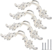 Maniglie premium 4 in stile europeo - Crème ivoor bianco e argento - Cassetto 25 pollici - Decorazione elegante per mobili