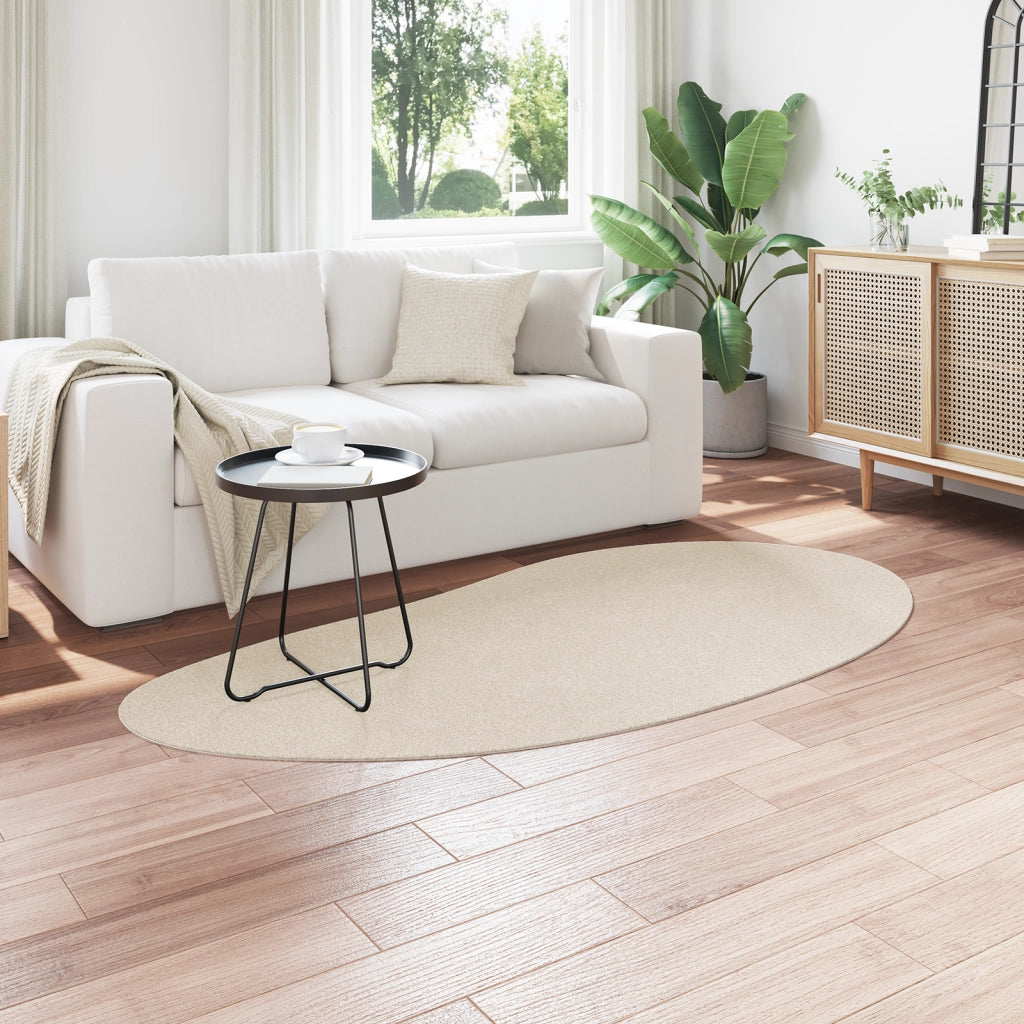Tappeto Beige 100x200 cm Poliestere Antiscivolo