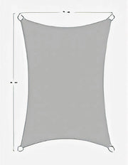 Zonnescherm incl. sostegni incluse, tessuto PES, poliestere impermeabile, trattato, rettangolare, 2 x 4 m, grigio chiaro