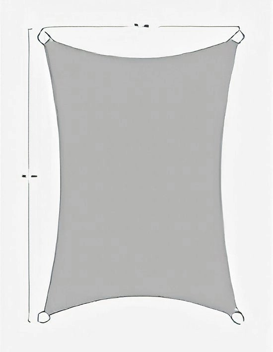 Zonnescherm incl. sostegni incluse, tessuto PES, poliestere impermeabile, trattato, rettangolare, 2 x 4 m, grigio chiaro