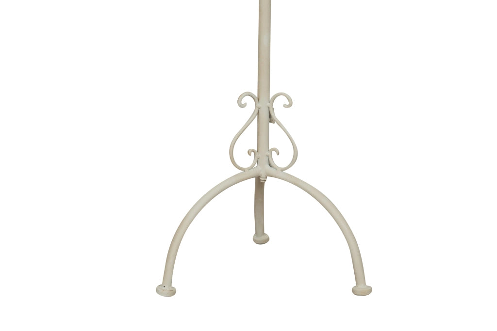 Biscottini Leggio da terra in ferro battuto pieno finitura bianca anticata L46xPR32xH90-170 cm