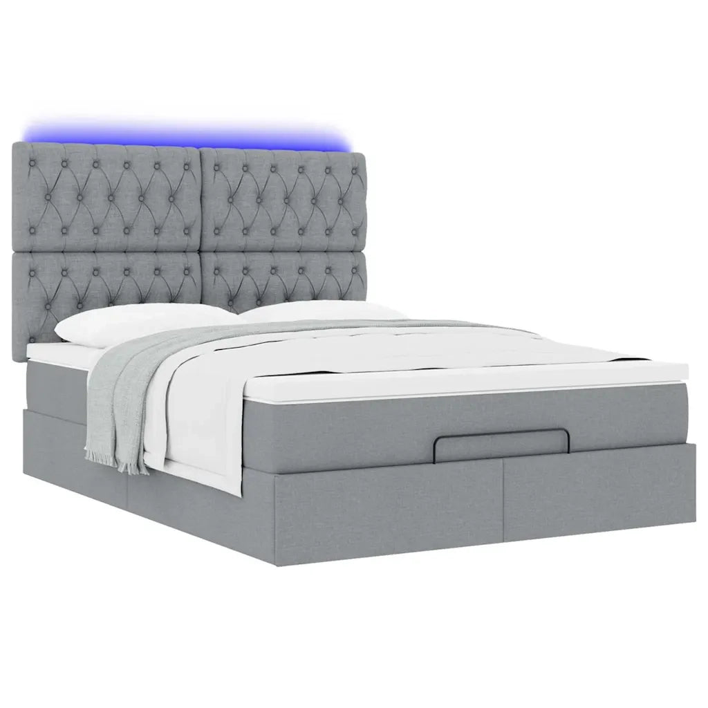 Struttura Letto Pouf con Materasso 140x200 cm in Tessuto 3314093
