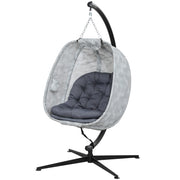 Sedia sospesa a forma di uovo per uso esterno altalena con telaio cuscini per sedile Indoor Outdoor