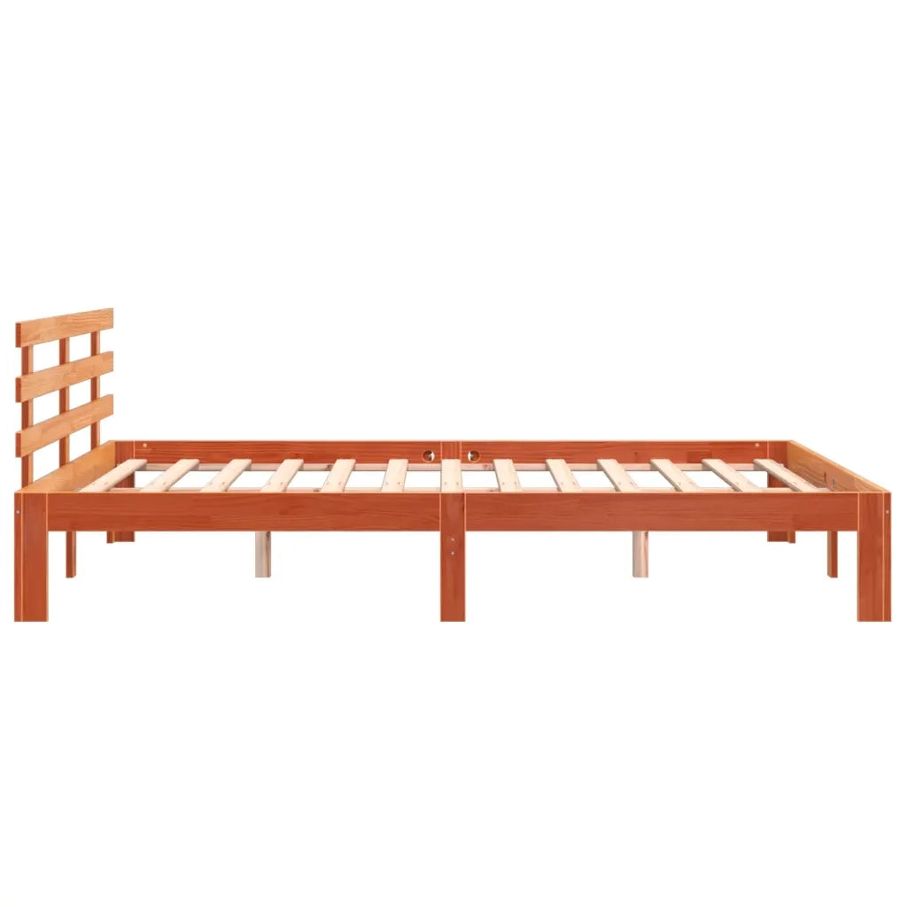 Letto senza Materasso Marrone Cera 150x200 cm in Legno di Pino 844275