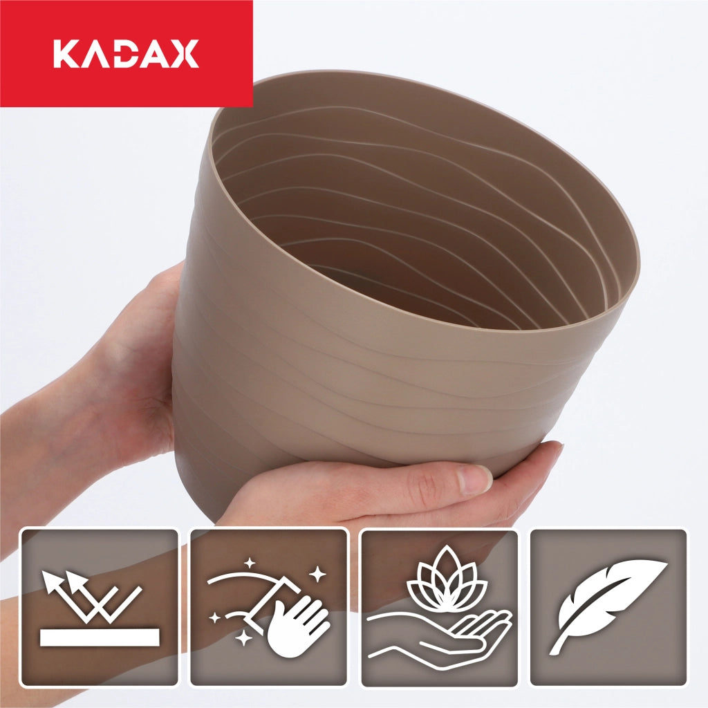 KADAX - Copertura in plastica per vaso di fiori e piante, rotonda, beige, 19 cm