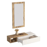 Ingria, Mobile da Ingresso Specchio Incluso, 82x30x16h cm Bianco