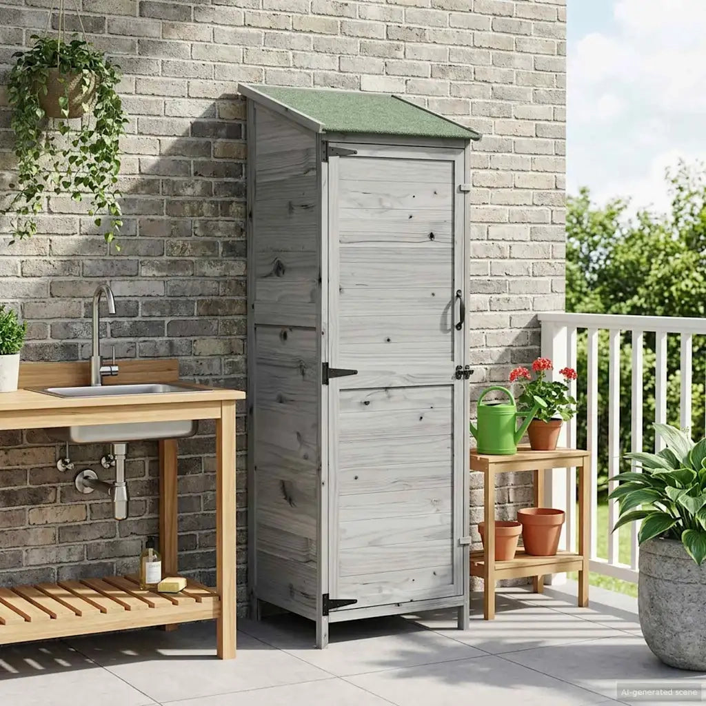 Capanno da Giardino Grigio 59,5 x 56 x 176,5 cm CFW6916759