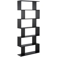 Libreria Legno Design Moderno con 6 Ripiani 80 × 23 × 192cm Nero