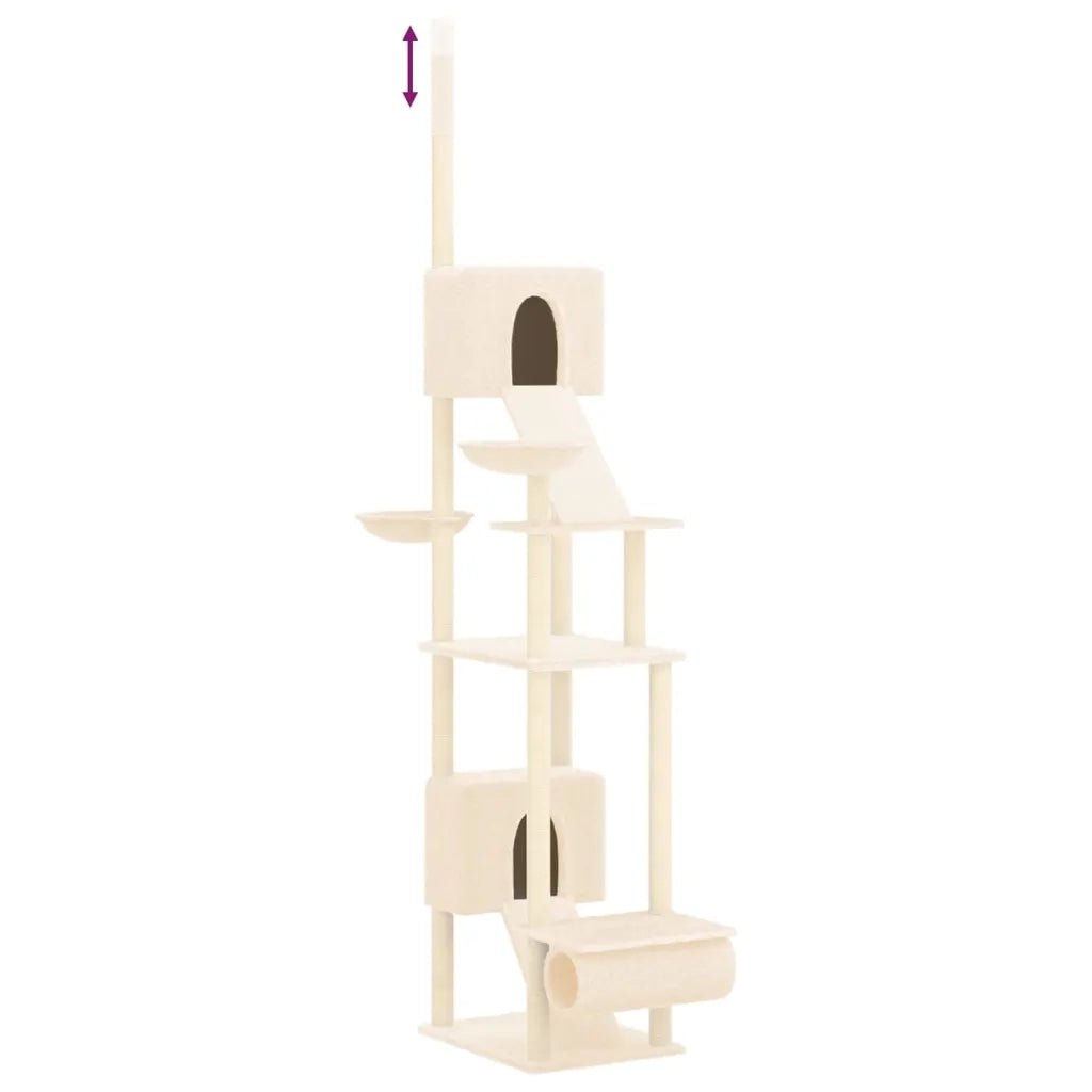 Albero per Gatti da Pavimento a Soffitto Crema 277-303 cm 171612
