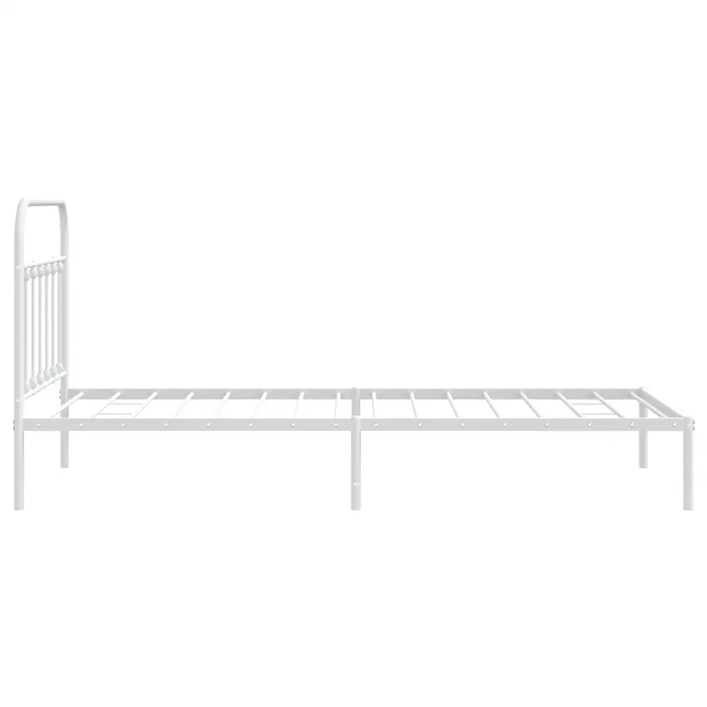 Giroletto con Testiera-Struttura Letto con testiera Metallo Bianco 107x203 cm 623125