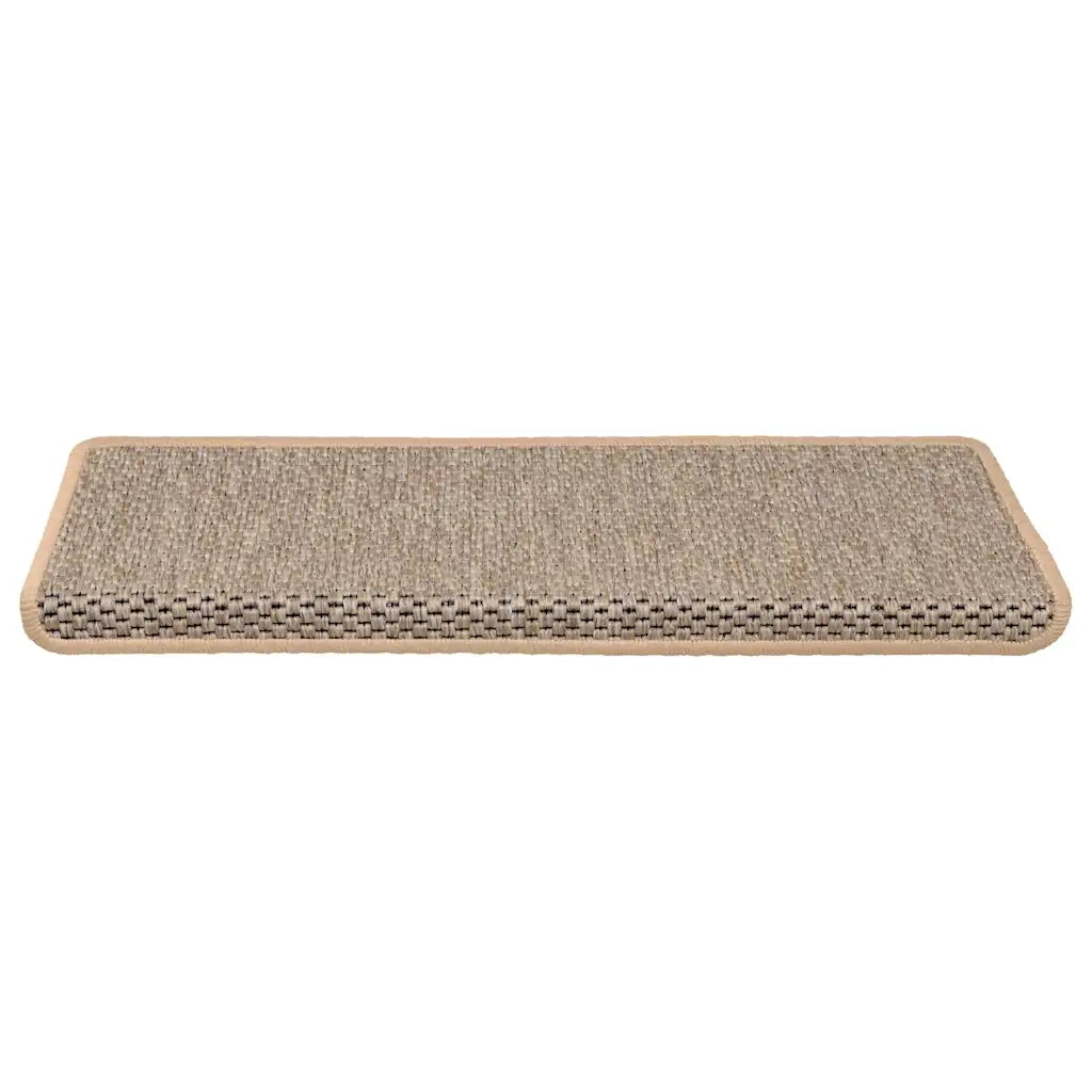 Tappeti Adesivi Scale Aspetto Sisal 30pz 65x21x4cm Beige Chiaro 3365892