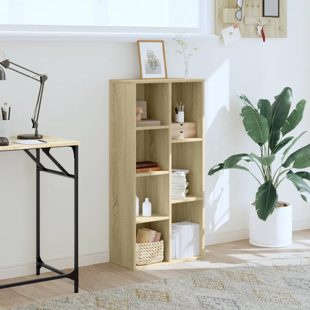 Libreria-Scaffale per Libri-Mobile di Stoccaggio Rovere Sonoma 50x25x105 cm in Legno Multistrato