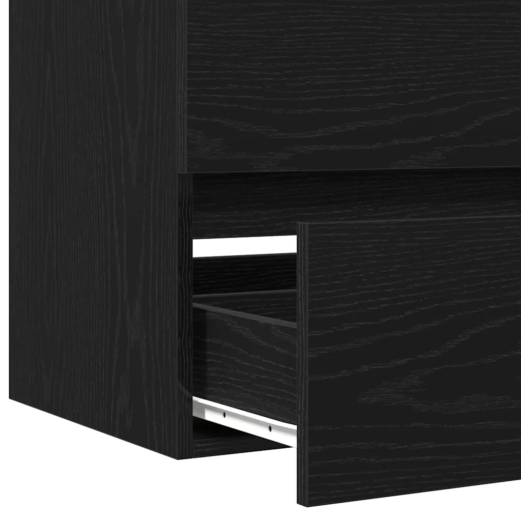 Armadio per Lavabo da Bagno Rovere Nero 80 x 39 x 62 cm 3333147