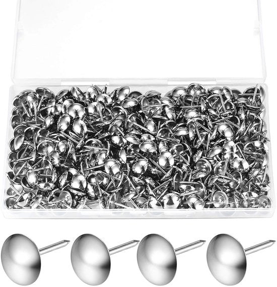 Puntine per mobili 320 pezzi - Fil di ferro decorativo - Punzoni decorativi - Rivestimenti - Spilli d'argento - 11 x 17 mm - Smerigliato di alta qualità - Punzoni decorativi