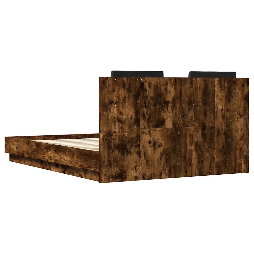 Giroletto con Testiera Rovere Fumo 120x190 cm Legno Multistrato