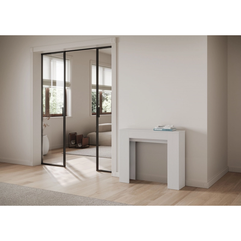 Consolle allungabile 90x25/181 cm Slick - Bianco Frassino