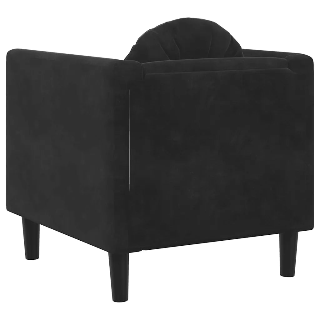 Divano Sedia-Poltrona con Cuscino Nero in Velluto