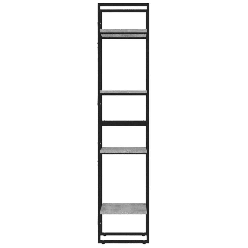 Libreria 4 Ripiani-Scaffale per Libri-Mobile di Stoccaggio Grigio Sonoma 40x30x140 cm Legno Multistrato