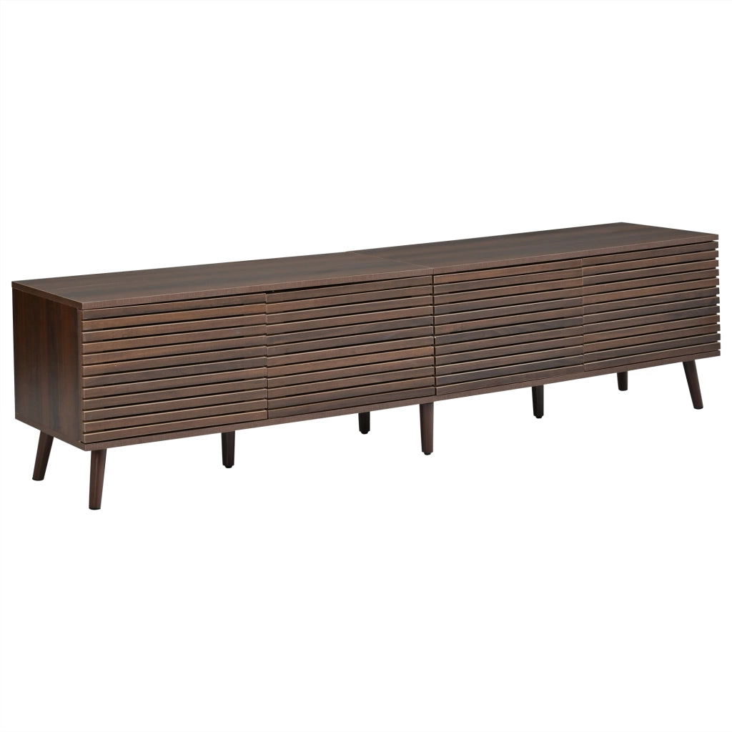 Mobile TV con 4 ante e 6 vani; passacavi - 180×40×46 cm - in MDF e truciolare - noce