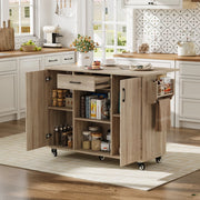 Isola Cucina Mobile con Piano Ribaltabile e Cassetto ¨C MINIMAL ¨C Rovere Sonoma, 92,9x120x43,5 cm