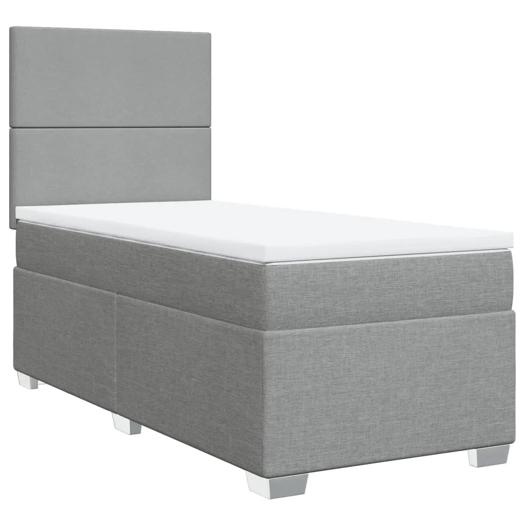 Giroletto a Molle con Materasso Grigio Chiaro 90x190 cm Tessuto 3292636