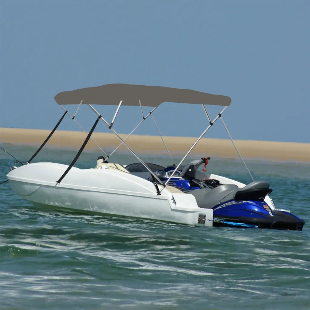 Bimini di Prua con Tendalino 4 Archi Grigio 243x244x137 cm 94809
