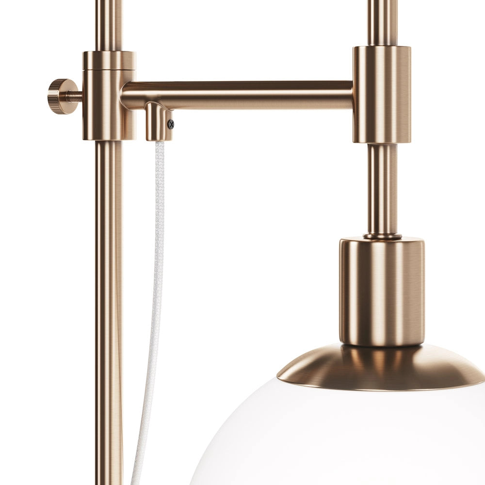 Maytoni Lampada da scrivania contemporanea Erich 1 luce E14 oro rosa metallo vetro diffusore bianco