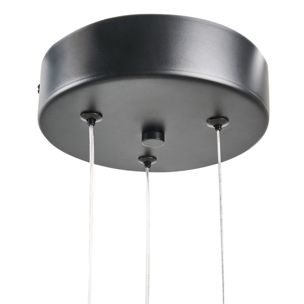 Lampada a sospensione a LED in metallo nero Design moderno Illuminazione d'accento