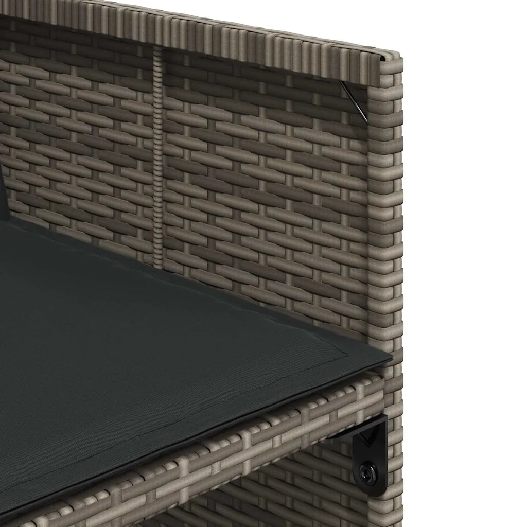 Set da Pranzo da Giardino 5 pz con Cuscini in Polyrattan Grigio 3211082