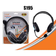 Trade Shop - Cuffie Con Microfono Cablate Stereo Per Pc Notebook Skype Msn 2 Jack 3.5mm S195 -