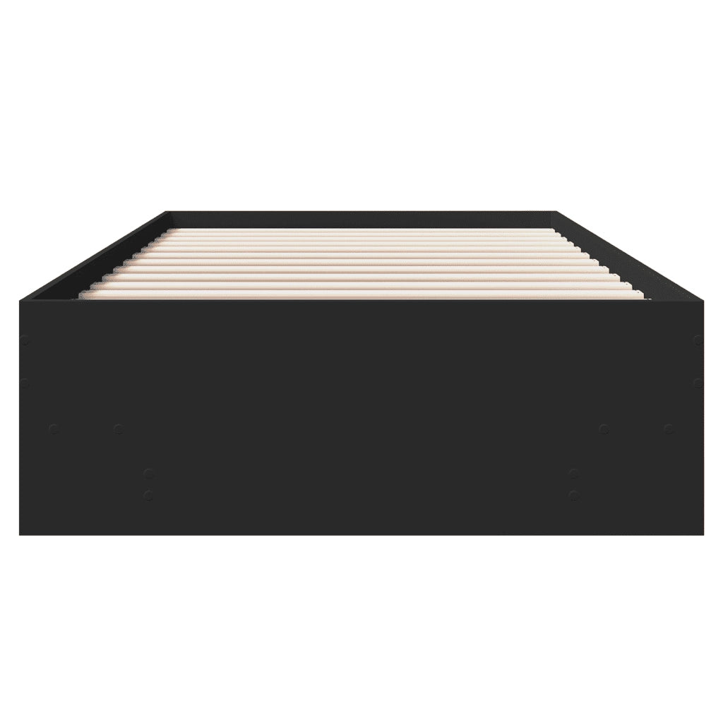 Giroletto-Struttura Letto Nero 100x200 cm in Legno Multistrato 395840