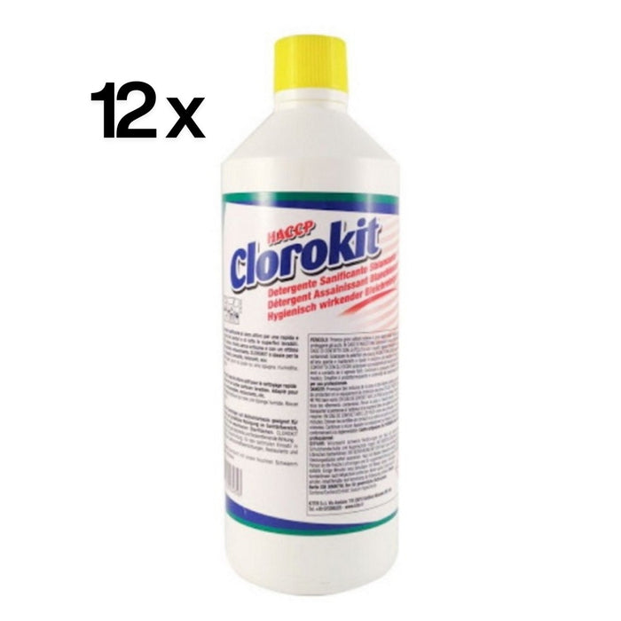 Clorokit 12 Pezzi x 1 L, Detergente Igienizzante Azione Pulente Smacchiante | Kiter