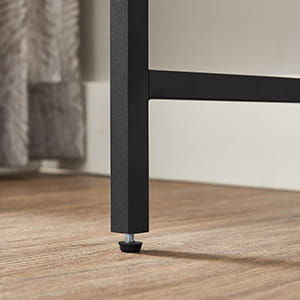 Valora ALLA CONSOLLE Consolle in vetro con struttura in acciaio nero