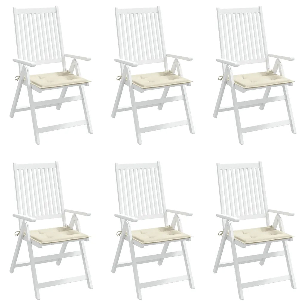Cuscini per Sedia 6 pz Crema 50x50x3 cm in Tessuto Oxford 314043